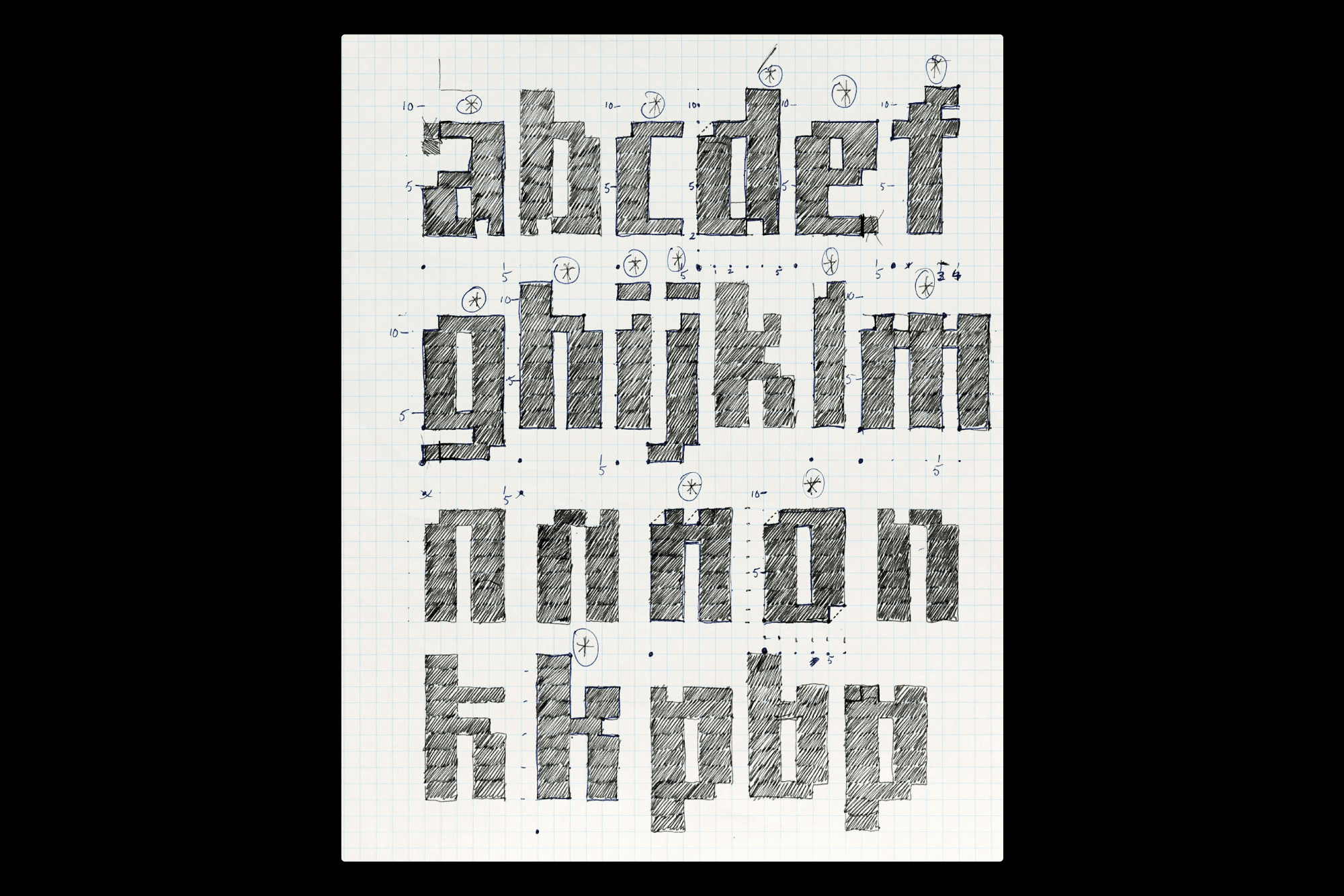 Oakland, sketch by Rudy Vanderlans and Zuzana Licko, 1985. (image courtesy of Letterform Archive)