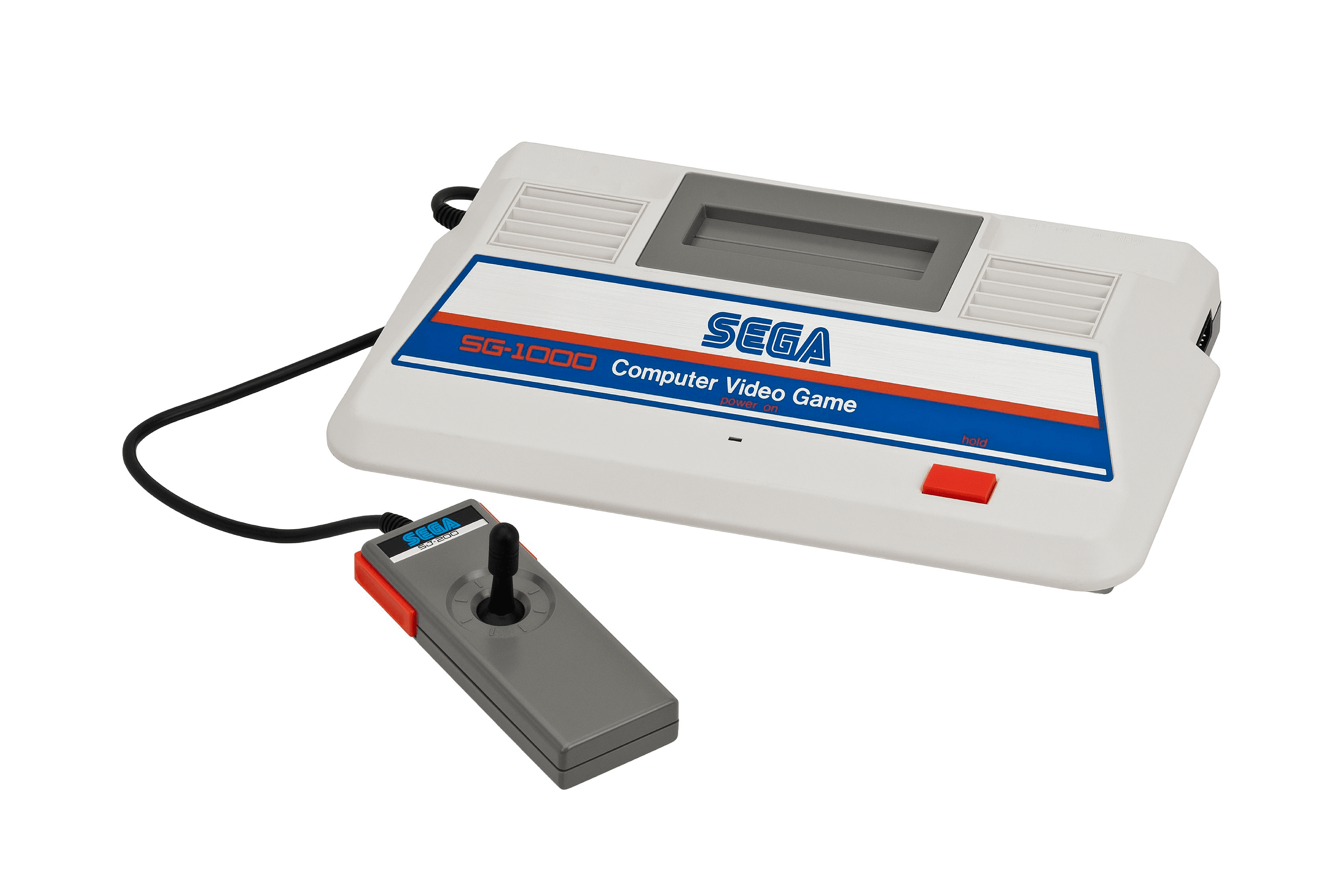 SEGA’s iconic wordmark, based on Teruoki Yagi’s Yagi Double, with modified proportions. SEGA SG-1000, 1983. Image courtesy: Fontsinuse.com