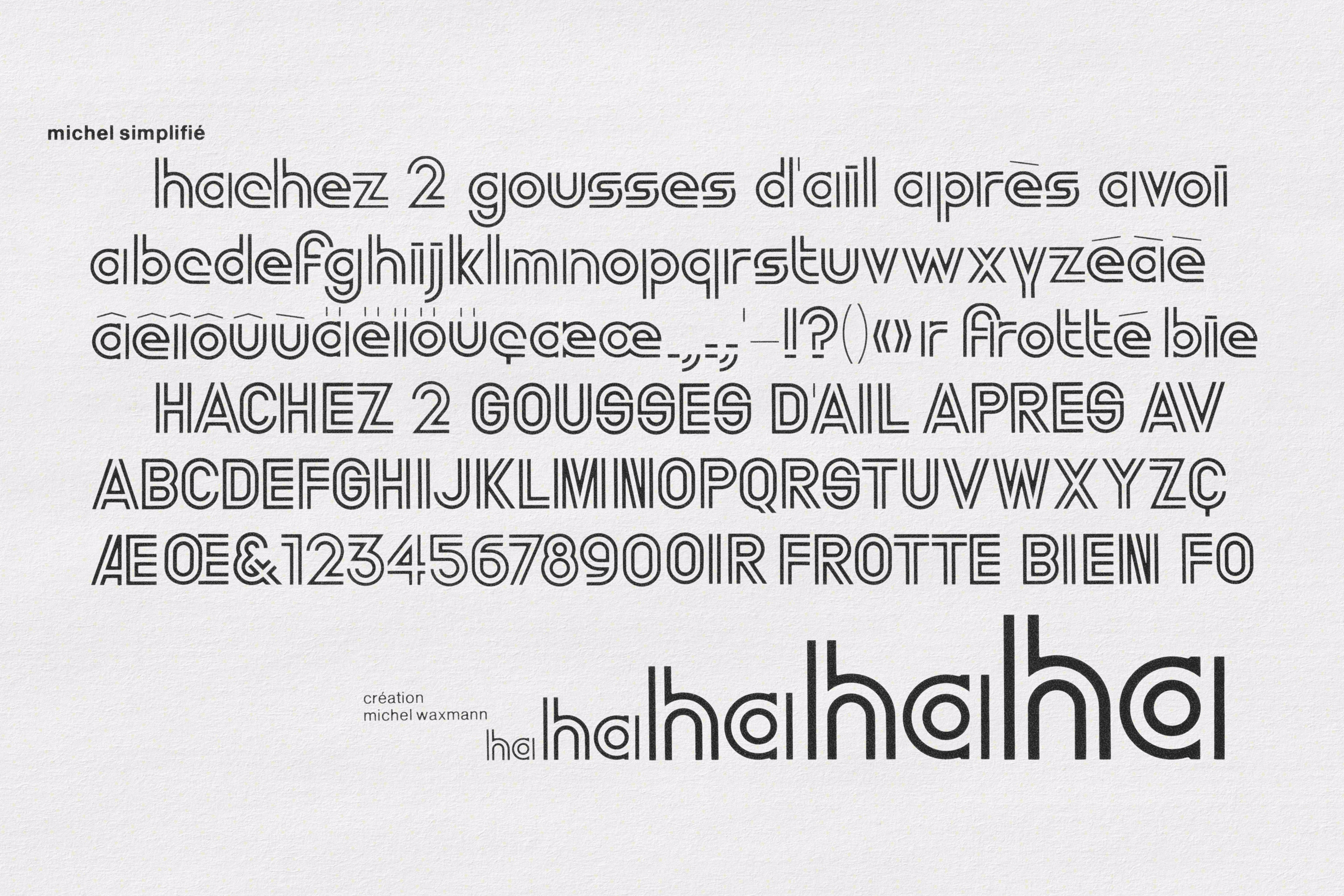 The geometry behind Michel Waxmann’s Michel family, found in Albert Hollenstein’s Phototypo Catalogue Antiques, 1973, was a great source of inspiration. Image courtesy: Personal archive.