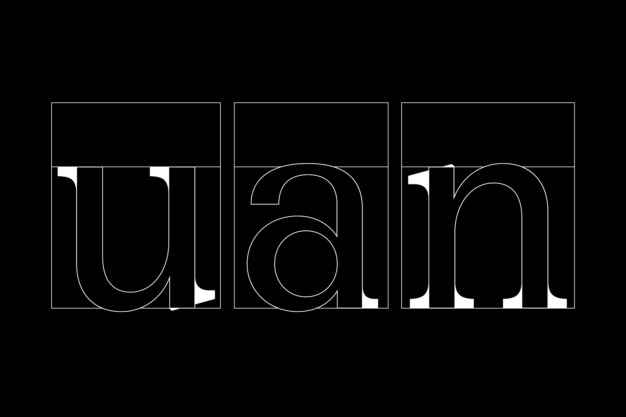 The placement of head and foot serifs follow a modular scheme.